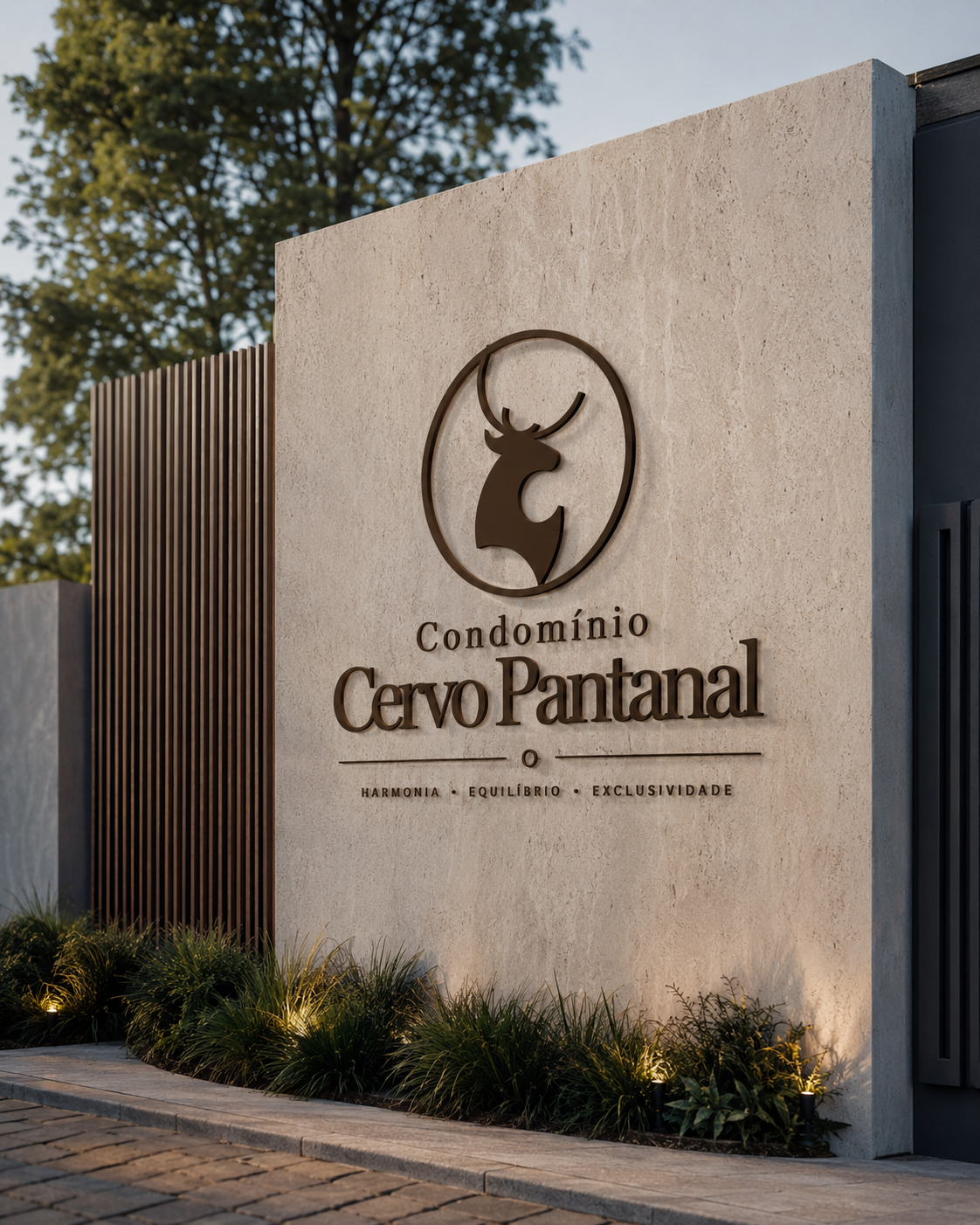 Identidade visual do Cervo Pantanal aplicada em ambiente