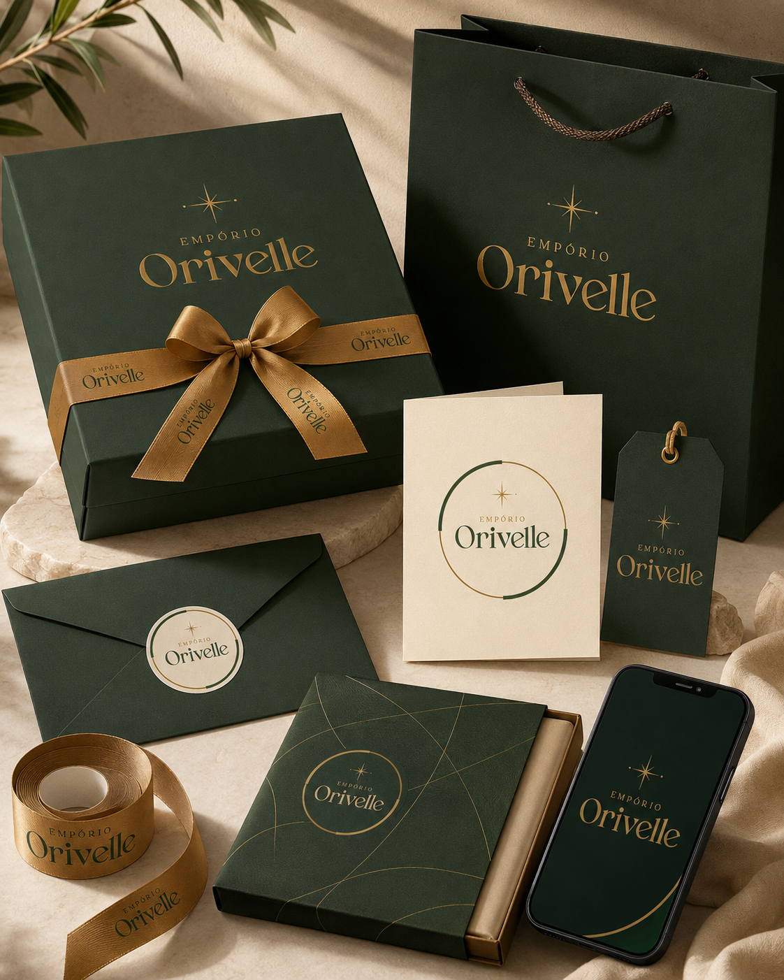 Identidade visual premium do Empório Orivelle